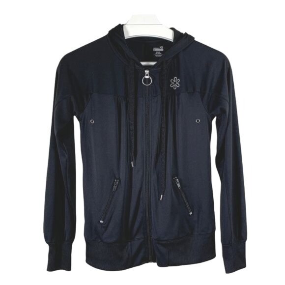 Old Navy Black Zip Hoodie XS Lightweight Activewear Jacket - Picture 1 of 9